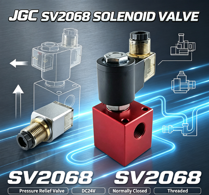 SV2068 Hydraulische Solenoïde Kogelkraan Drukregelklep Schroefdraad Cartridge DC24V Normaal Gesloten Drukhandhavingsklep