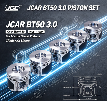 JCAR BT50 3.0 Over Size 0.50 WEY1 11SBX Assemblage voor Mazda Diesel Pistons Cylinder Kit Liner Liners Engine Piston Set