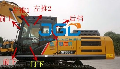 SY245 365 155 485 395 305 335 225H Voorruiten van graafmachines