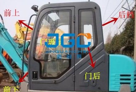 SK60C Graafmachine Voorste stop Achterste stop Deur Glas dakraam Boven- en onderste voorruit