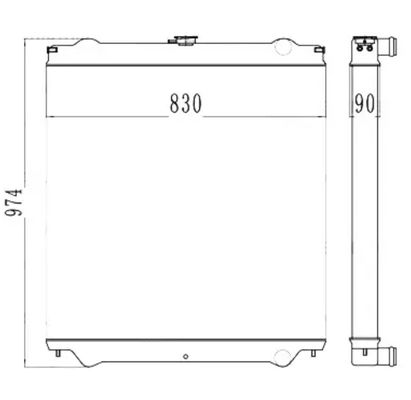 ZAX200 ZAX200-6 ZAX200-1 EX200-6 Radiator voor graafmachines