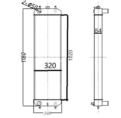 Radiator van aluminium voor delen van graafmachines ZAX240-3 4650355
