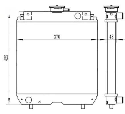 Aluminium water tank KX15 radiator voor graafmachine