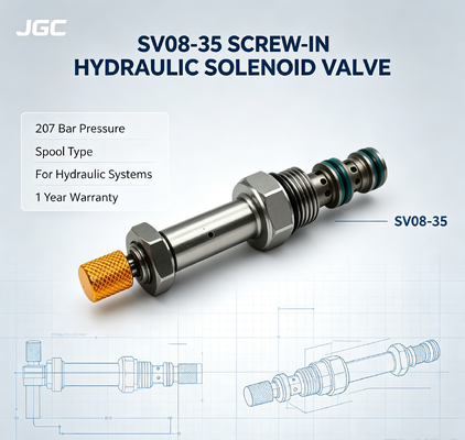 SV08-35 Elektrische Spoel Schroef-in Hydraulische Solenoïdeklep 207 Bar Druk 1 Jaar Garantie voor Hydraulische Systemen