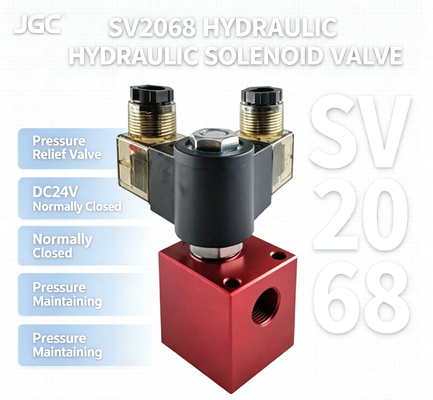 SV2068 Hydraulische Solenoïde Kogelkraan Drukregelklep Schroefdraad Cartridge DC24V Normaal Gesloten Drukhandhavingsklep