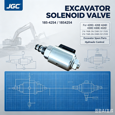 1854254   Hot Sale  Solenoidklep voor Graafmachine Onderdelen 420D 420E 424D 430D 430E 432D 216 216B 226 226B 232 232B