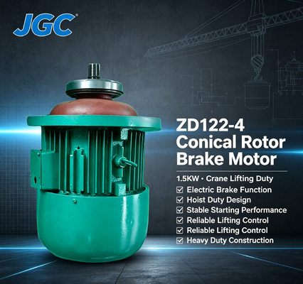 ZD122-4 Kraanhefmotor Type 1.5KW Conische Rotor Remmotor