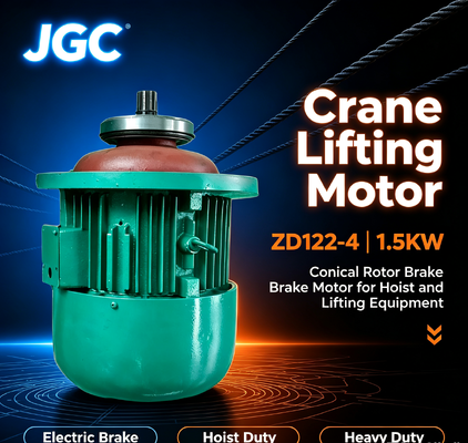 ZD122-4 Kraanhefmotor Type 1.5KW Conische Rotor Remmotor