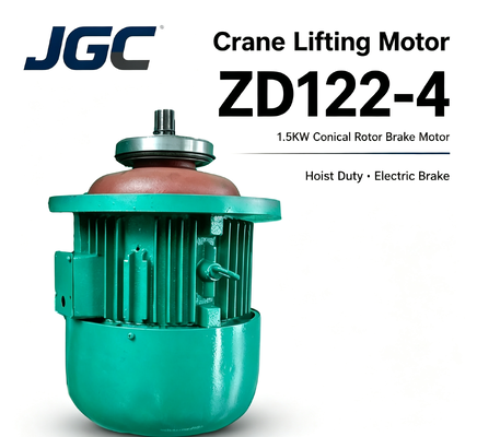 ZD122-4 Kraanhefmotor Type 1.5KW Conische Rotor Remmotor